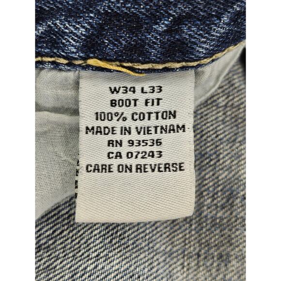 MARC ECKO XO.72 TIME SQUARE MEN'S BLUE DISTRESSED BOOT FIT JEANS SIZE W34 x L30 - Picture 9 of 16